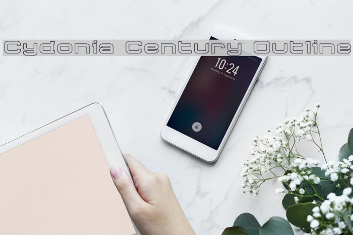 Cydonia Century Outline Font examples