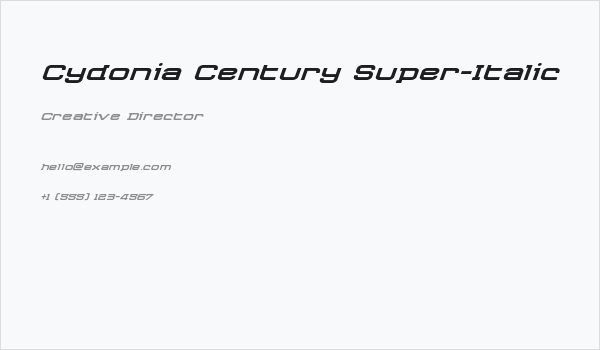 Cydonia Century Super-Italic Business Card