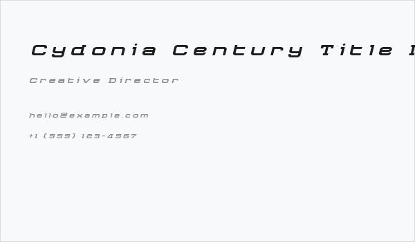 Cydonia Century Title Italic Business Card