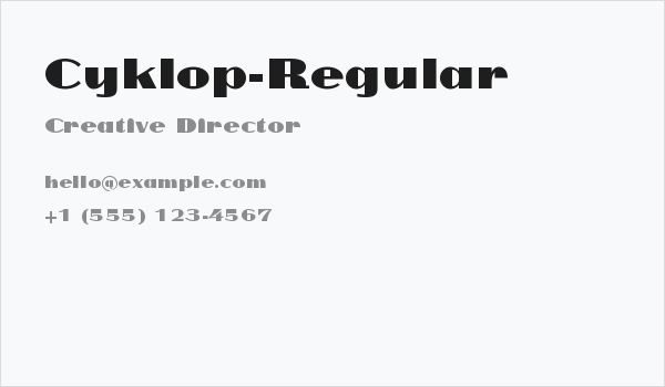 Cyklop-Regular Business Card