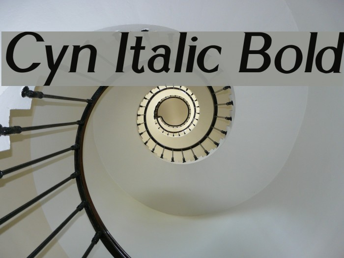 Cyn Italic Bold Font examples