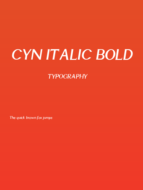 Cyn Italic Bold Poster