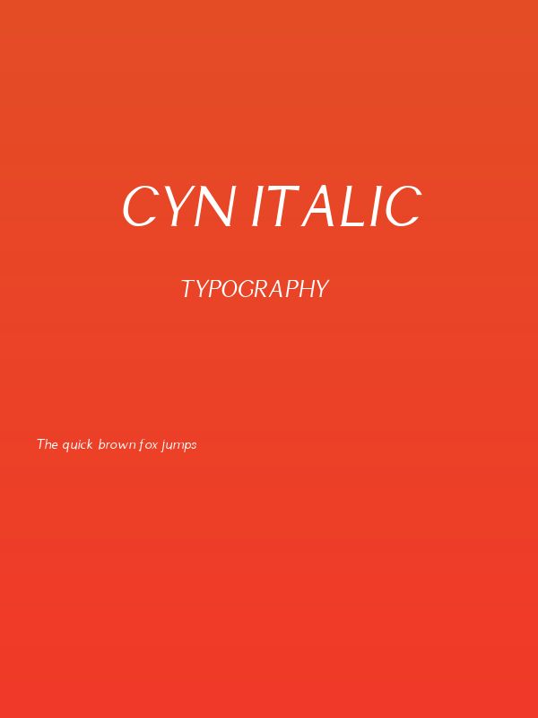 Cyn Italic Poster