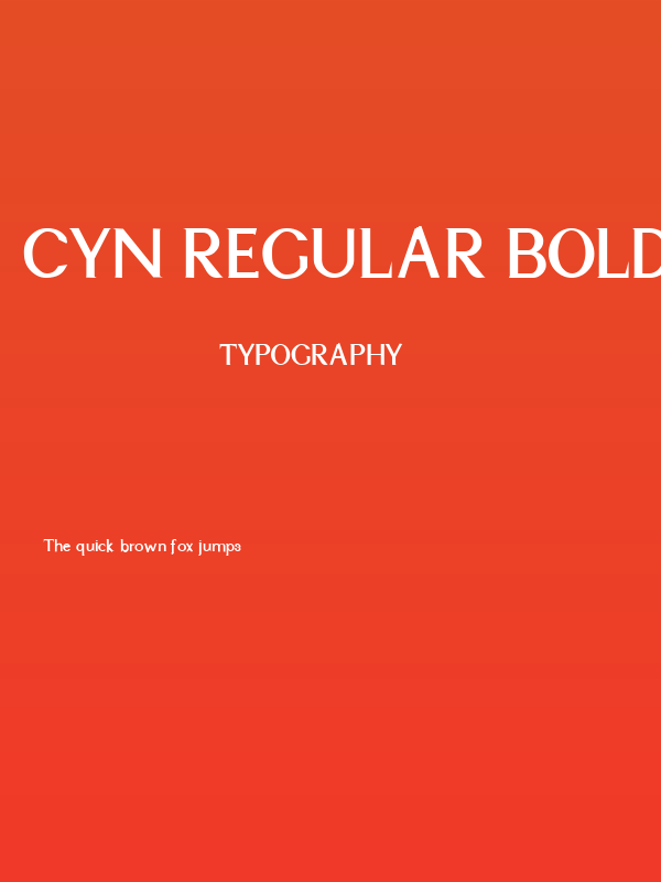 Cyn Regular Bold Poster