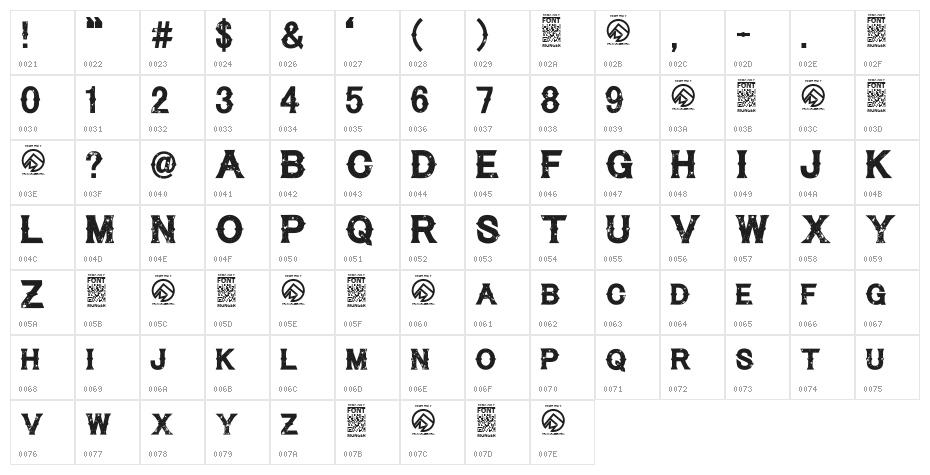 Cynical Hills Character Map