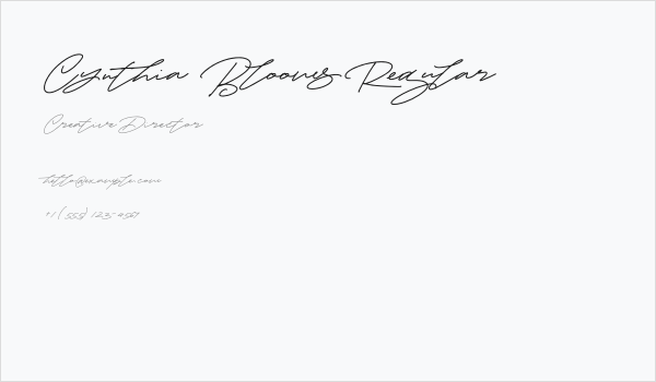 Cynthia  Blooms Regular Business Card