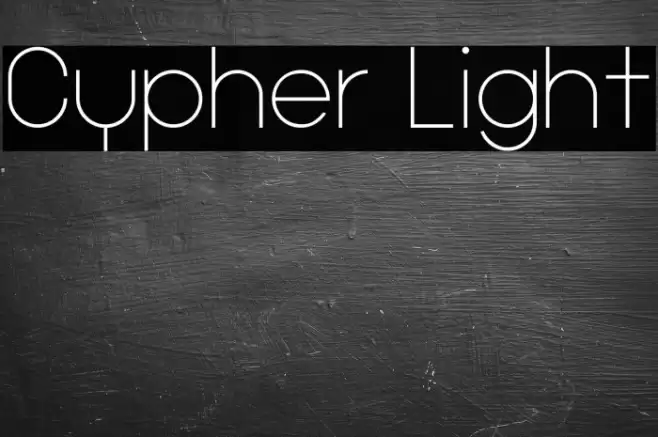 Cypher Light Font examples