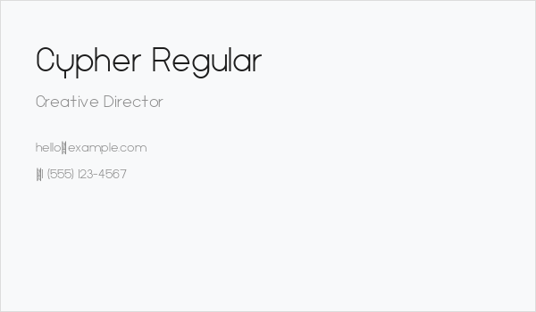 Cypher Regular Business Card