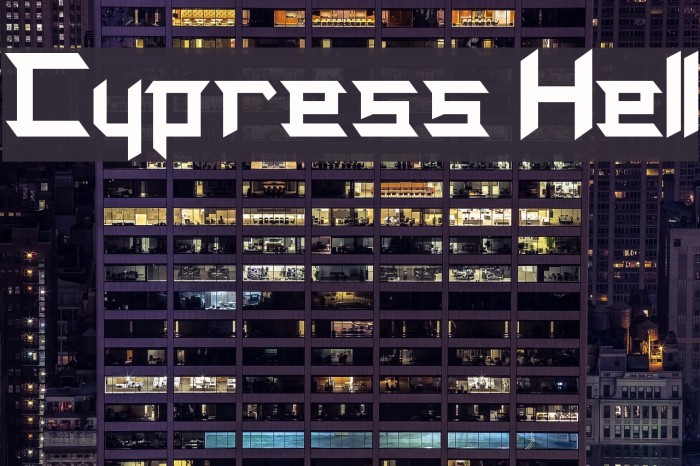 Cypress Hell Font examples