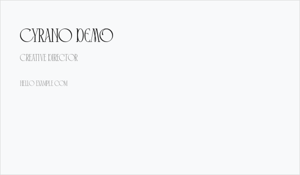 Cyrano DEMO Business Card