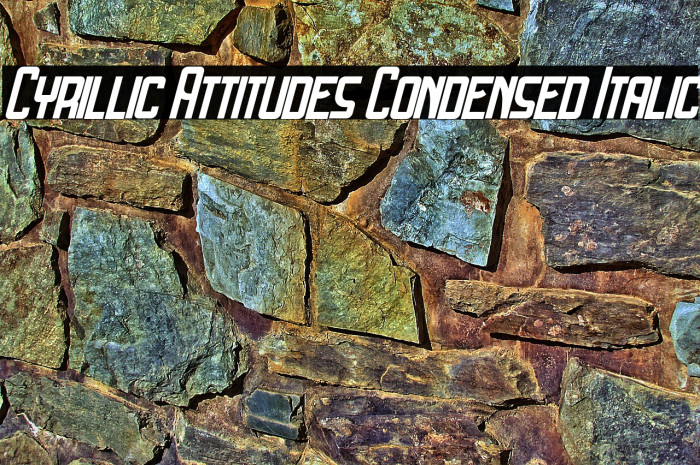 Cyrillic Attitudes Condensed Italic Example 3