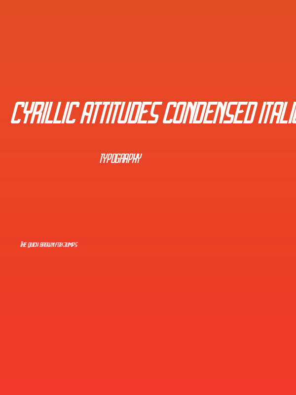 Cyrillic Attitudes Condensed Italic Poster