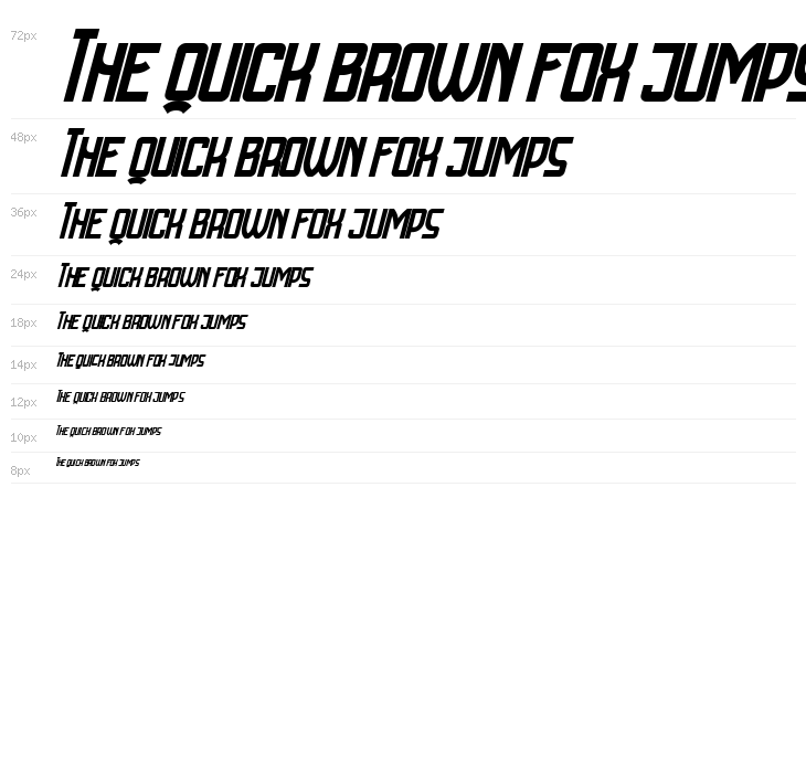 Cyrillic Attitudes Condensed Italic Waterfall