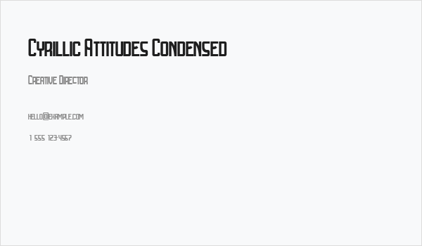 Cyrillic Attitudes Condensed Business Card