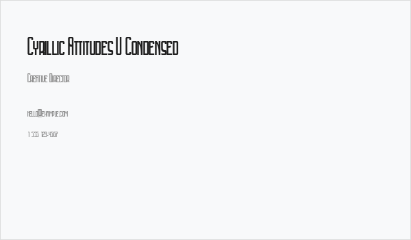 Cyrillic Attitudes U Condensed Business Card