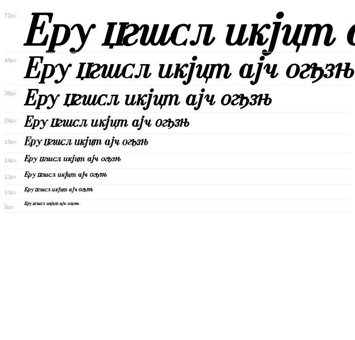 Cyrillic-Bold-Italic Waterfall