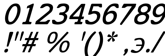 Cyrillic Italic Font OTHER CHARS