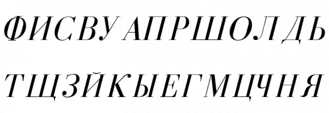 Cyrillic Normal-Italic Fuentes MAYÚSCULAS
