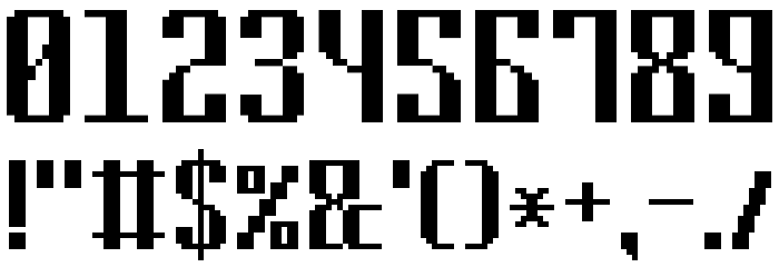 Cyrillic Pixel-7 Font OTHER CHARS