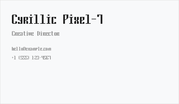 Cyrillic Pixel-7 Business Card