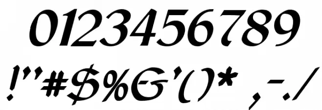 Cyrodiil Italic Font OTHER CHARS