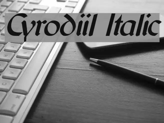 Cyrodiil Italic Font examples