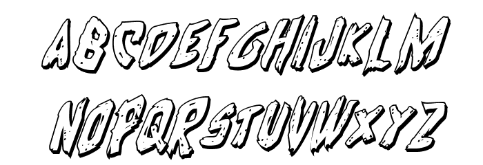 Cyrus the Virus 3D Italic Font LOWERCASE