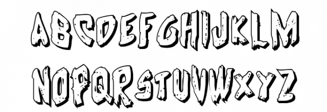 Cyrus the Virus 3D Regular フォント 大文字