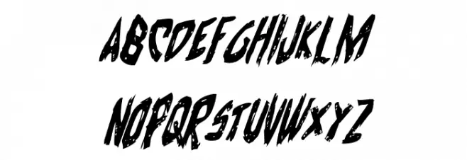 Cyrus the Virus Condensed Italic Schriftart Groß