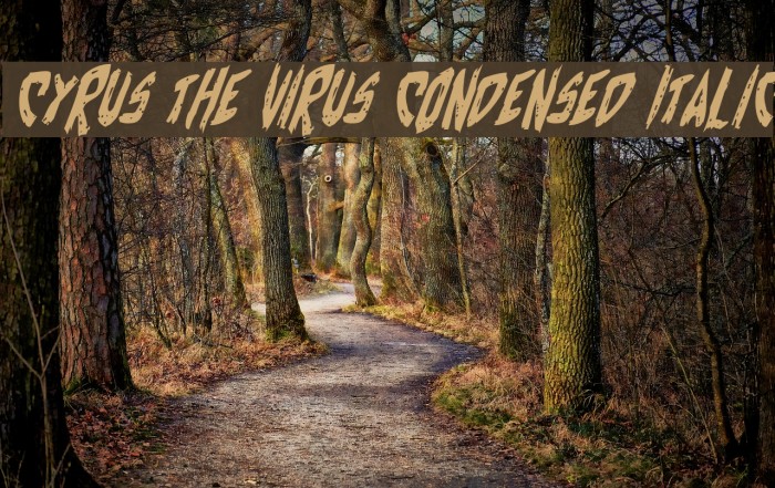 Cyrus the Virus Condensed Italic Font examples