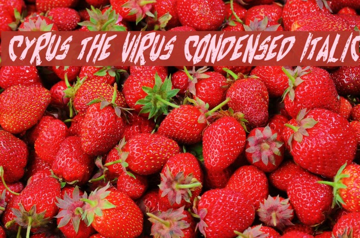 Cyrus the Virus Condensed Italic Font examples