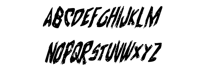 Cyrus the Virus Condensed Italic Font LOWERCASE