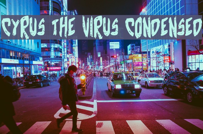 Cyrus the Virus Condensed Font examples