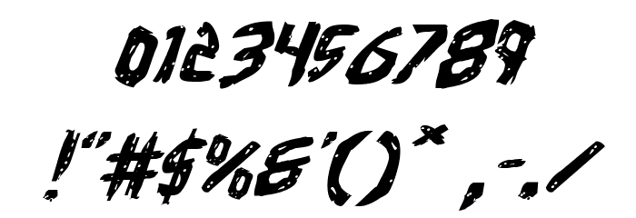 Cyrus the Virus Expanded Italic Font OTHER CHARS