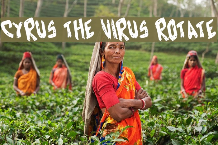 Cyrus the Virus Rotate Font examples