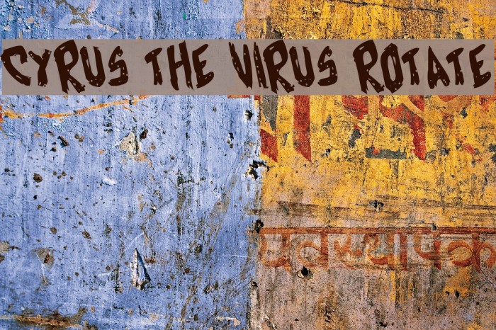 Cyrus the Virus Rotate Font examples