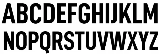 D-DIN Condensed Bold Caratteri MAIUSCOLE