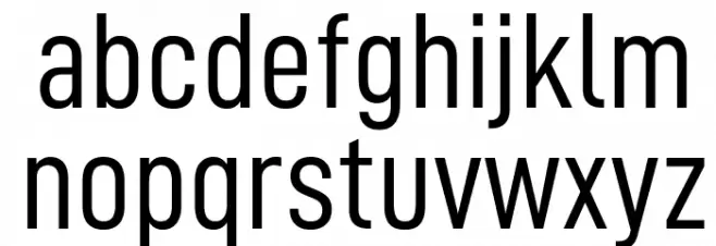 D-DIN Condensed Schriftart Kleinbuchstaben