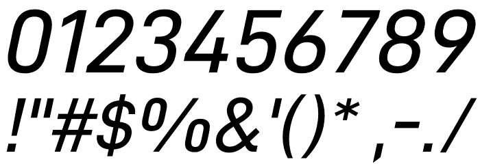 D-DIN Exp Italic Шрифта ДРУГИЕ символов