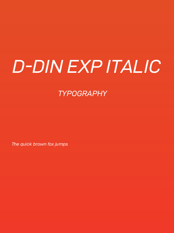 D-DIN Exp Italic Poster