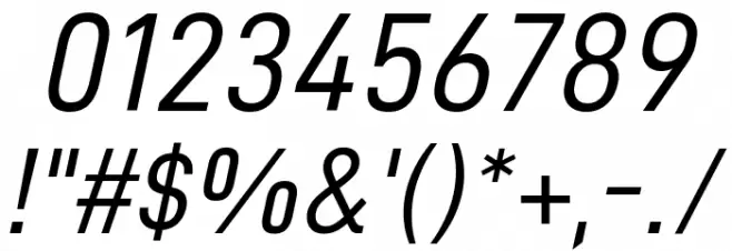 D-DIN Italic Caratteri ALTRI CARATTERI
