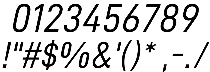 D-DIN Italic Шрифта ДРУГИЕ символов