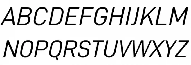 D-DIN Italic Caratteri MAIUSCOLE