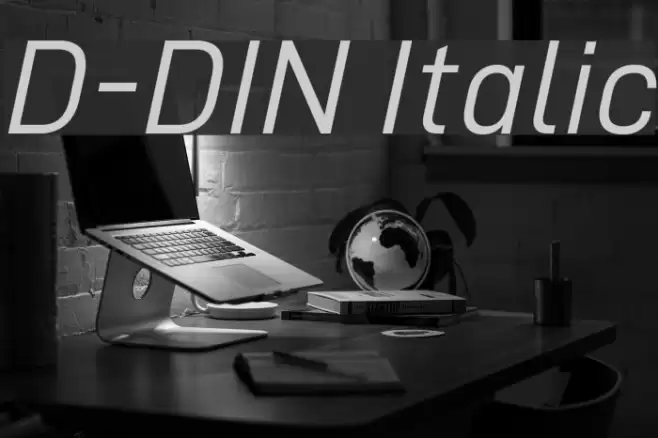 D-DIN Italic Caratteri examples