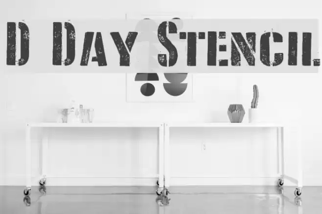 D Day Stencil Caratteri examples