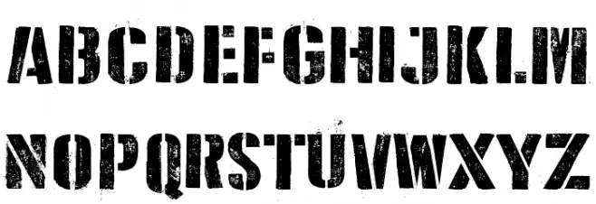 D Day Stencil Caratteri MINUSCOLO