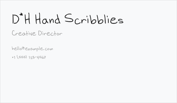 D*H Hand Scribblies Business Card