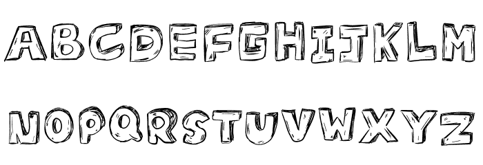 D Sketch Font LOWERCASE