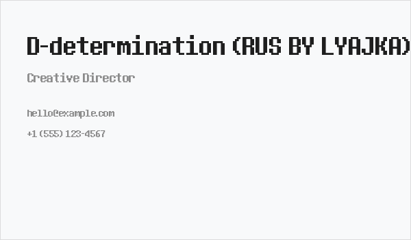 D-determination (RUS BY LYAJKA) Business Card