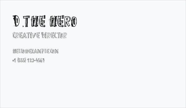 D the hero Business Card